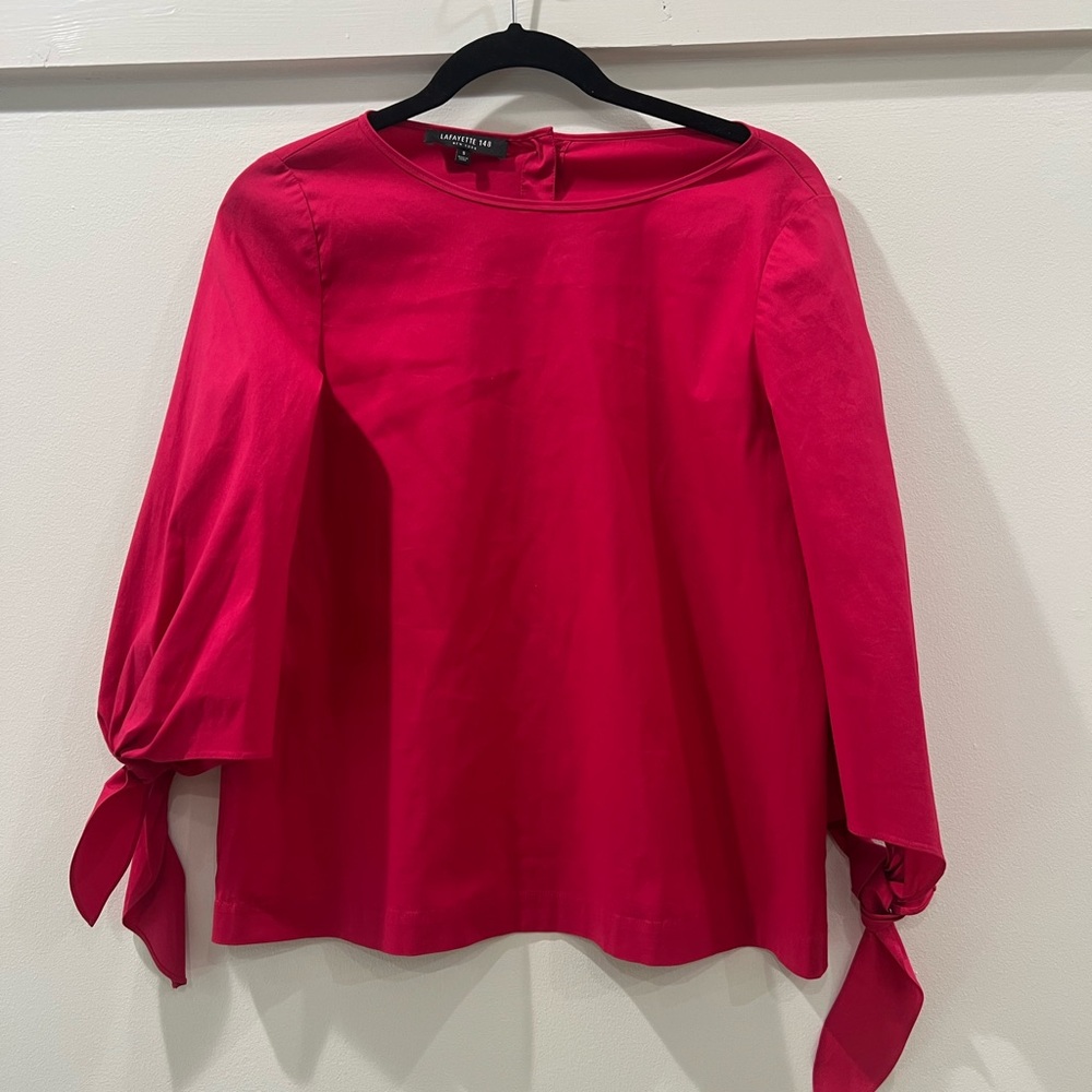 Lafayette 148 New York Blouse with Tie Sleeves